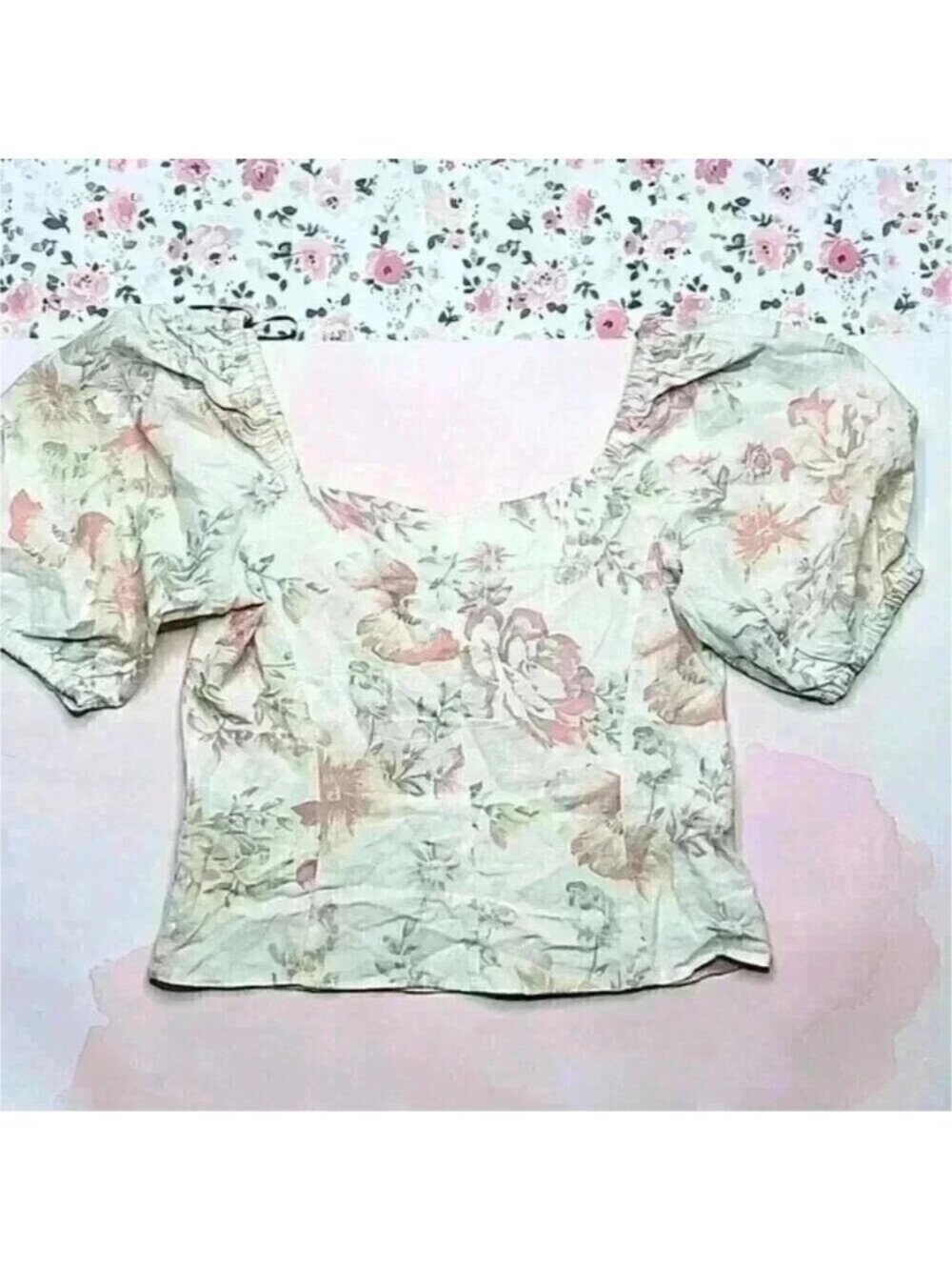 Linen Crop Top - Picture 4 of 4
